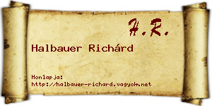 Halbauer Richárd névjegykártya